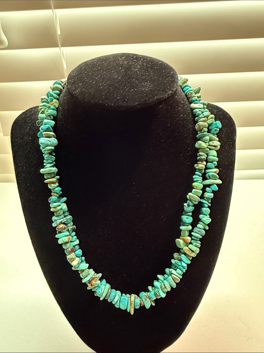Carolyn Pollack Vintage Turquoise Chip Bead Necklace